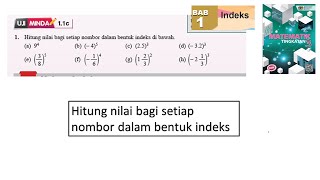 KSSM Matematik Tingkatan 3 Bab 1 indeks hitung nilai uji minda 11c no1 buku teks [upl. by Netsud]