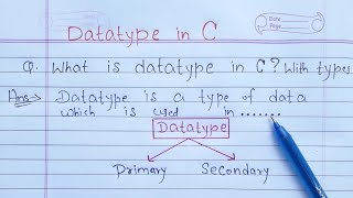 DataTypes in c  what is data types and its types  Learn Coding [upl. by Aicirtak]