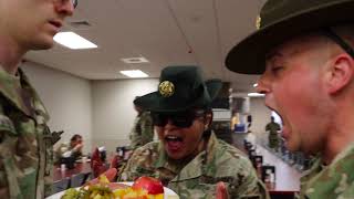 United States Army Basic Combat Training FIRST MEAL [upl. by Airotkciv226]