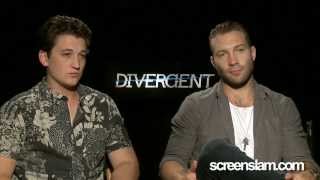 Divergent Exclusive Interview with Jai Courtney amp Miles Teller  ScreenSlam [upl. by Ykciv50]