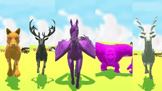 Colored Animals Races  Horse Antelope Giant Deer Wolf Giant Gorilla [upl. by Checani]