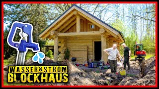 NATURENSÖHNE BLOCKHAUS  Wasserleitung amp Strom in 99 METER Rohrgraben verlegen  Home Build Solution [upl. by Esiralc]