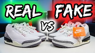 ⚠️REAL vs FAKE REPLICAUA JORDAN 3 REIMAGINED  WHITE CEMENT ⚠️ APRENDE A DISTINGUIRLAS [upl. by Odidnac]