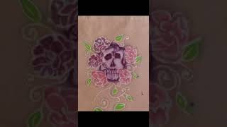 Calavera con rosas  Proceso [upl. by Viola821]