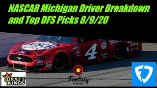 Driver Breakdown and Top DFS Picks for NASCAR Draftkings Michigan part 2 Sunday 8920 [upl. by Glynn]