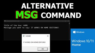 MSG Command alternative for Windows 10  11 Home Edition  EdNic109 [upl. by Nnaynaffit]