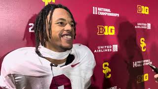 Jaylin Smith talks USC vs UCLA rivalry after practice on Wednesday [upl. by Ellehcit596]