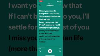 Ghost  Justin Bieber Spotify Lyrics [upl. by Moyra975]