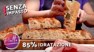 Focaccia Alta Idratazione  Senza Impasto  Metodo Diretto [upl. by Akire142]