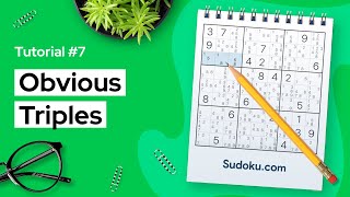 Obvious triples  a Sudoku technique for beginners [upl. by Ennaed27]