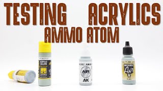 COMPARING ACRYLIC AIRBRUSH PAINTS  AMMO ATOM vs AK 3rd GEN vs VALLEJO MODEL AIR [upl. by Ayahsey]