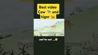 Best video cow and tiger 🐅🐯 animals cartoon shorts [upl. by Dobrinsky200]