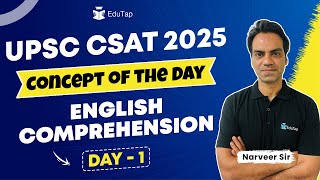 UPSC CSAT Reading Comprehension  CSAT English Online Classes  UPSC CSAT Strategy 2025 EduTap UPSC [upl. by Anahcar]