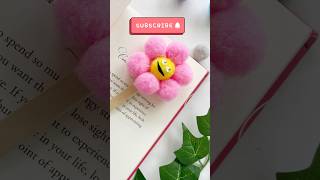 How to make Pom Pom Flower Bookmark 🌸 shorts [upl. by Scarface415]