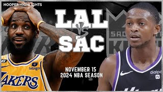 Los Angeles Lakers vs Sacramento Kings Full Game Highlights  Nov 15  2024 NBA Season [upl. by Haines]