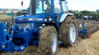 Ford 7610 4WD Tractor amp Ransomes TSR 300 Push Pull Plough [upl. by Anwahsiek]