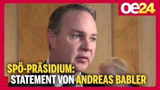 SPÖPräsidium Statement von Andreas Babler [upl. by Innavoig]