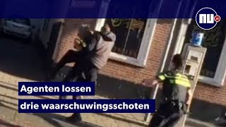 Agressieve man valt agenten aan in Waalwijk [upl. by Yantruoc]