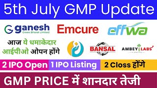 Emcure Pharmaceutical IPO  Bansal Wire IPO  Ambey Laboratories IPO  Ganesh Green Bharat IPO [upl. by Boaten]