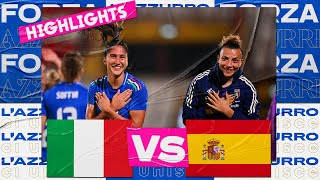 Highlights ItaliaSpagna 11  Femminile  Amichevole [upl. by Eelyak268]