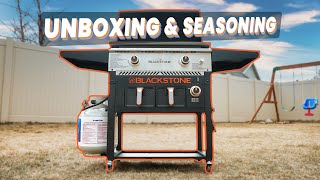 Blackstone Griddle UNBOXING amp First Seasoning [upl. by Puduns312]