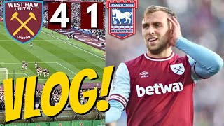 WEST HAM 41 IPSWICH TOWN MATCHDAY VLOG  Hammers seal first home league win of the season [upl. by Ariamoy70]