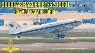 Airplane Video For Kids  Aircraft Takeoff  46159 Douglas Basler BT67 DC3 Royal Thai Air Force [upl. by Otrebireh]