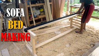 Sofa Bed Making  How to build a Sofa turn into a Bed  Amazing Carpenter skills [upl. by Grube]