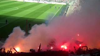 Gladbach  1 FC Köln  Gästeblock vor dem Anpfiff Pyro HD 10042011 [upl. by Dlabihcra]