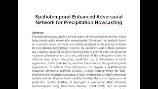 Spatiotemporal Enhanced Adversarial Network for Precipitation Nowcasting [upl. by Ardnuhsed]