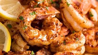 CRISPY Grilled Shrimp Prawns with Lemon Garlic Butter Sauce [upl. by Alegnatal]