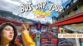 tbilisi 🇬🇪 bus daytour part l  ajeeb lig hyn bat bat ✌️ sign show krte hyn  beautiful city [upl. by Yemerej946]