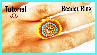 Circular Seed Bead Ring  Tutorial [upl. by Derreg]