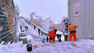 PRAGUE UNDER SNOW ☃️ Walking Down The Snowy Wonderland  Relaxing Winter Ambience 4K ASMR [upl. by Bright]