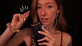 ASMR  Clicky repetitive whispers amp hand movements with the TASCAM ✨ [upl. by Azrim799]