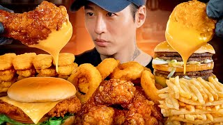 ASMR MUKBANG  Fast Food Big Mac Chicken Nuggets Onion Rings Chicken Sandwich Wings Fries [upl. by Cello747]