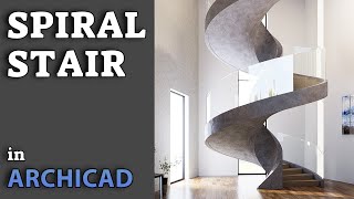 Spiral Stair Design in Archicad Tutorial [upl. by Gilbertson]