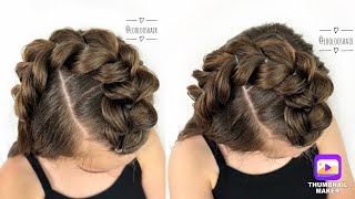 💕🐰Half Up Curved Pull Through Braid Hairstyle Tutorial🐰💕summer halfup hairstyles [upl. by Ahsaz]