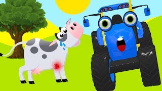 Tractors for children with farm animals  Blue Tractor Song Cartoon for Toddlers [upl. by Agee]