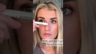 NYX Cosmetics Jumbo Eye Pencil in Milk Demo and Tutorial  shorts [upl. by Ahsekel62]