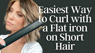 Easiest Way to Curl with a Flat Iron on Short Hair [upl. by Cybill]