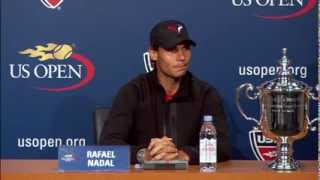 2013 US Open Rafael Nadal Press Conference [upl. by Ydnolem]