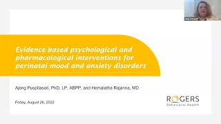 Evidencebased interventions for perinatal mood and anxiety disorders Rogers August 2022 webinar [upl. by Delanos]