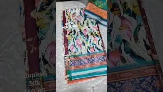 DUPION SILK WITH KALAMKARI PRINT youtubeviral shortsfeed youtubefeed dupionsilksarees [upl. by Aretina]