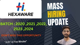 Biggest Announcement  Hexaware Superset  MAQ  OFF Campus Drive  2024  2023 Batch Hiring [upl. by Kcub792]