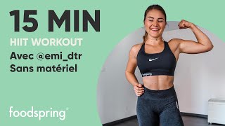 15 min séance HIIT avec emidtr  foodspring® [upl. by Barrett]