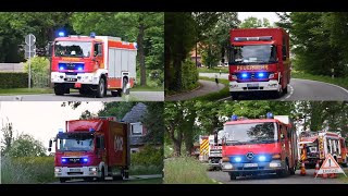 ⚒ HY1 VU 1 Verl Eingeklemmt PKW  Einsatzfahrten diverser Feuerwehren  IuK Zug Ammerland [upl. by Daahsar]