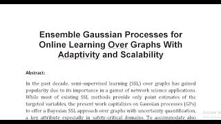 Ensemble Gaussian Processes for Online Learning Over Graphs With Adaptivity and Scalability [upl. by Ettenna]