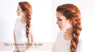 THE 2 MINUTE ROPE BRAID HAIRSTYLE HAIRSTYLE  THE FRECKLED FOX [upl. by Grimaldi]