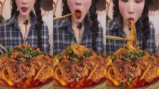 ASMR MUKBANG  Mao Tripe Sesame Sauce Mix Snail Noodles Boiled Eggs Fried Skewers Spicy Seafood [upl. by Ofloda]